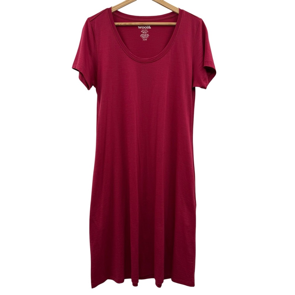 Wool& Maggie Swing Dress Womens Merino Wool Pockets medium long